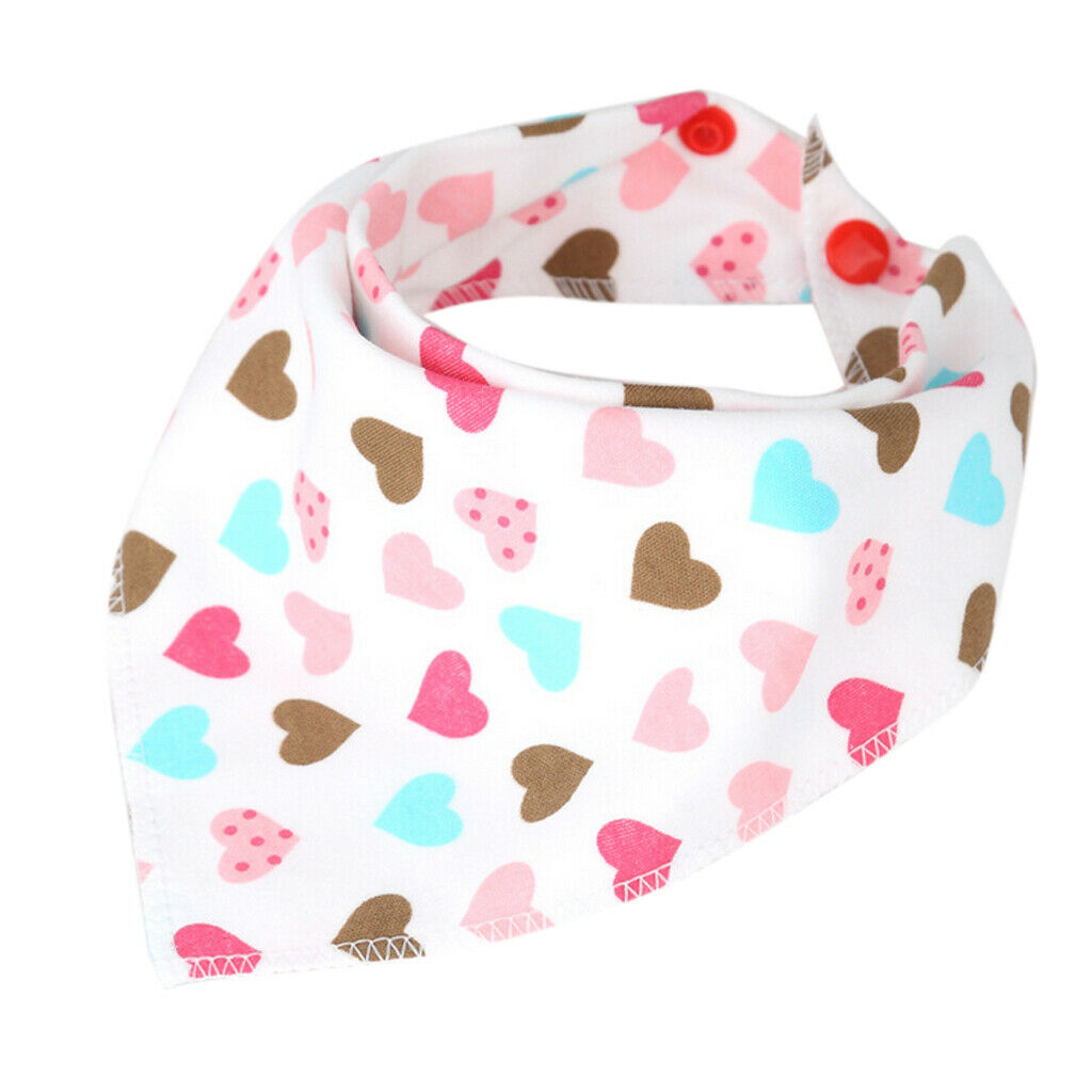 Baby Bibs Saliva Towel Toddler Bandana Triangle Scarf Colorful Love Heart