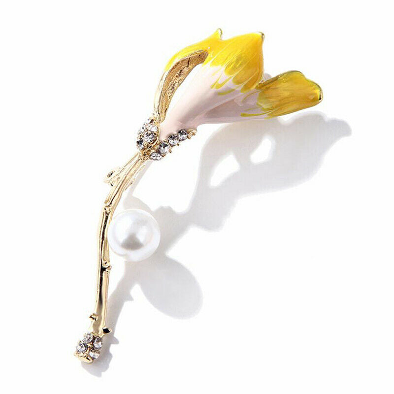 Fashion Enamel Tulip Flower Brooches Scarf Pins Weddings Office Party Jew.l8