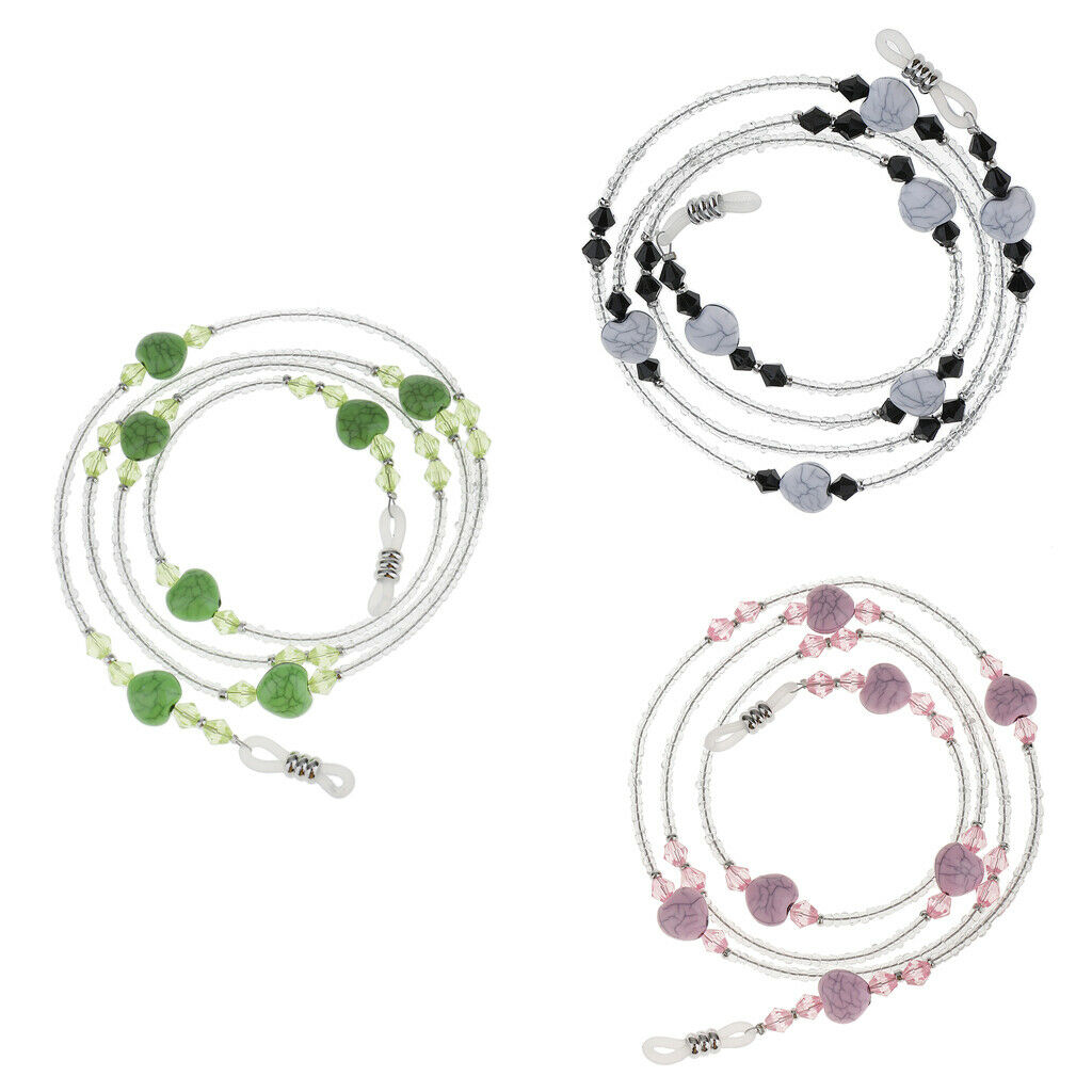 3Pcs Eyeglass Sun Glasses Cord Supporter Necklace Sunglass Neck Strap Chain