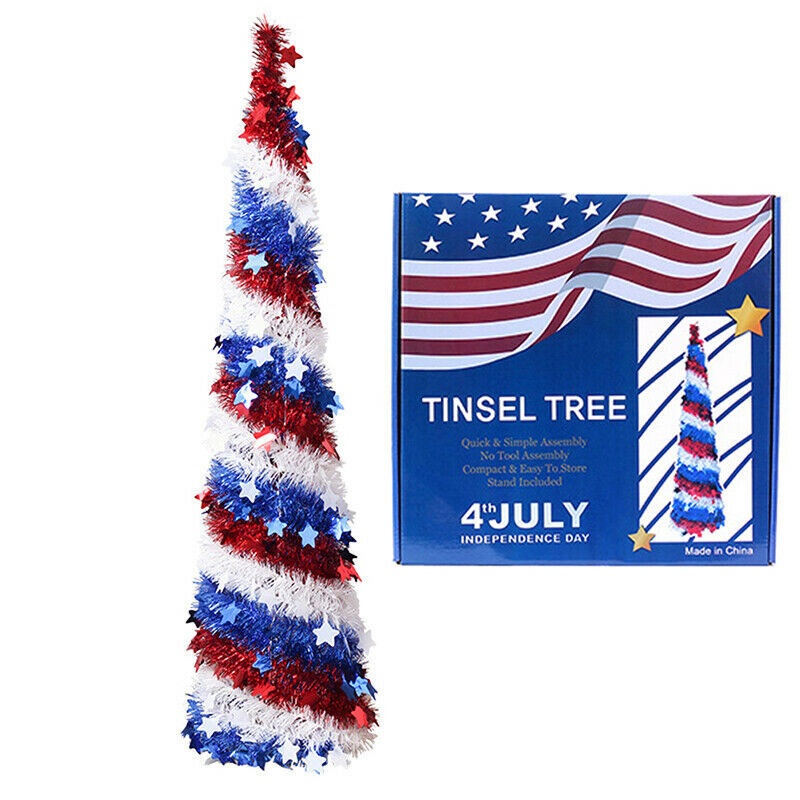 150cm Independence Day Flag Color Matching Retractable Tree Family Decoration
