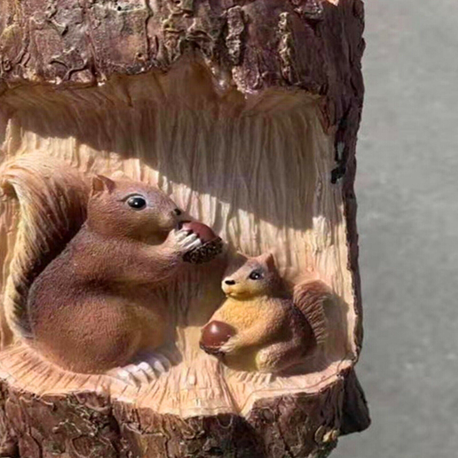 Mini Squirrel Statues Solar Lights Garden Lawn Patio Ornament Landscaping