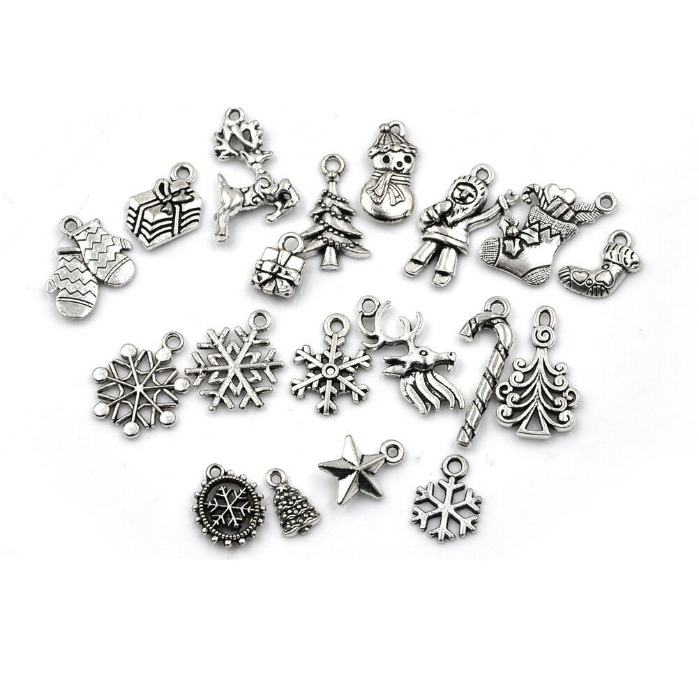 19XTibetan ChristmasTree Snowflake Charm Pendant Diy Necklace Bracelet Cra.l8