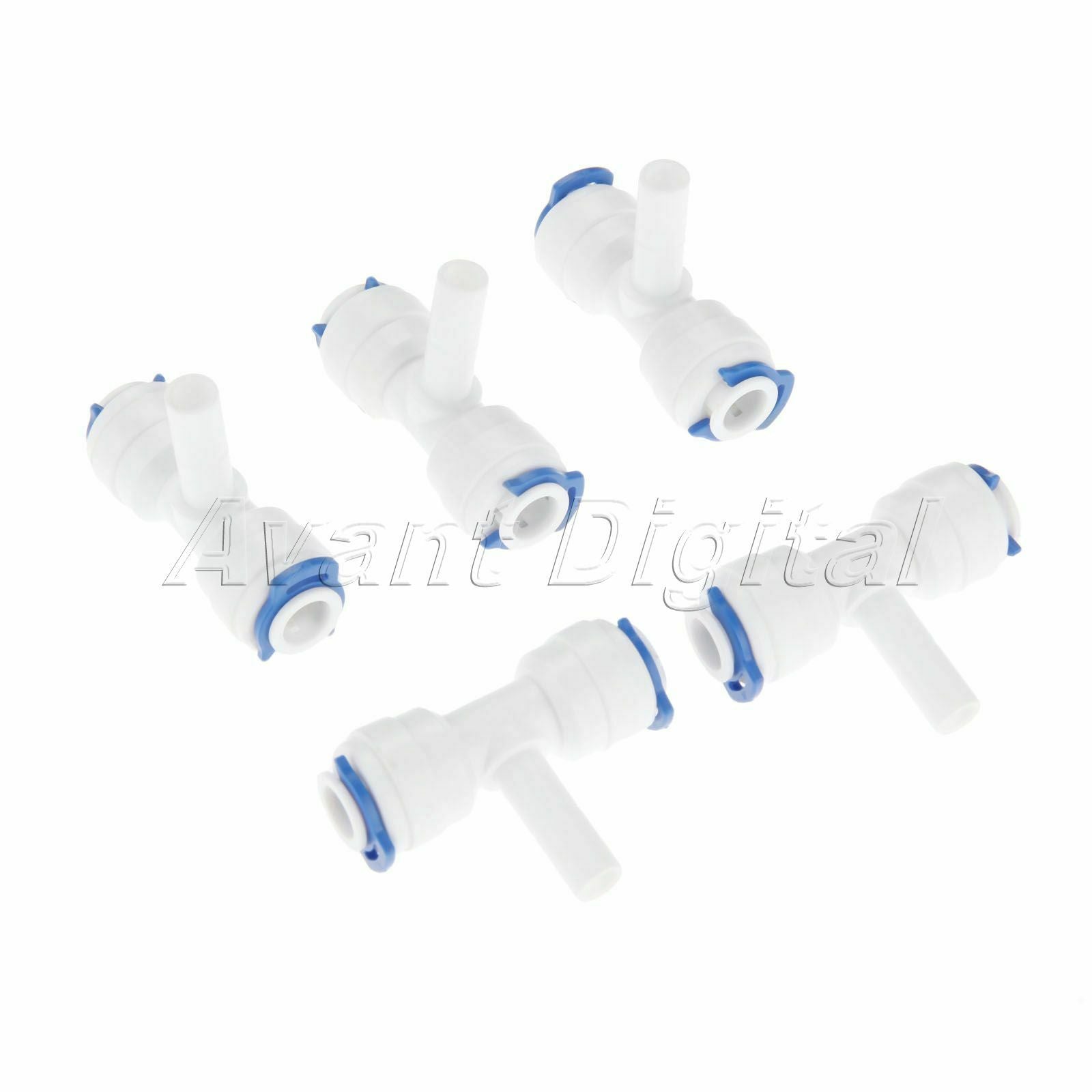 5pcs T Shape Tee Water Filter Connector Reverse Osmosis System Forting 1/4" Hose