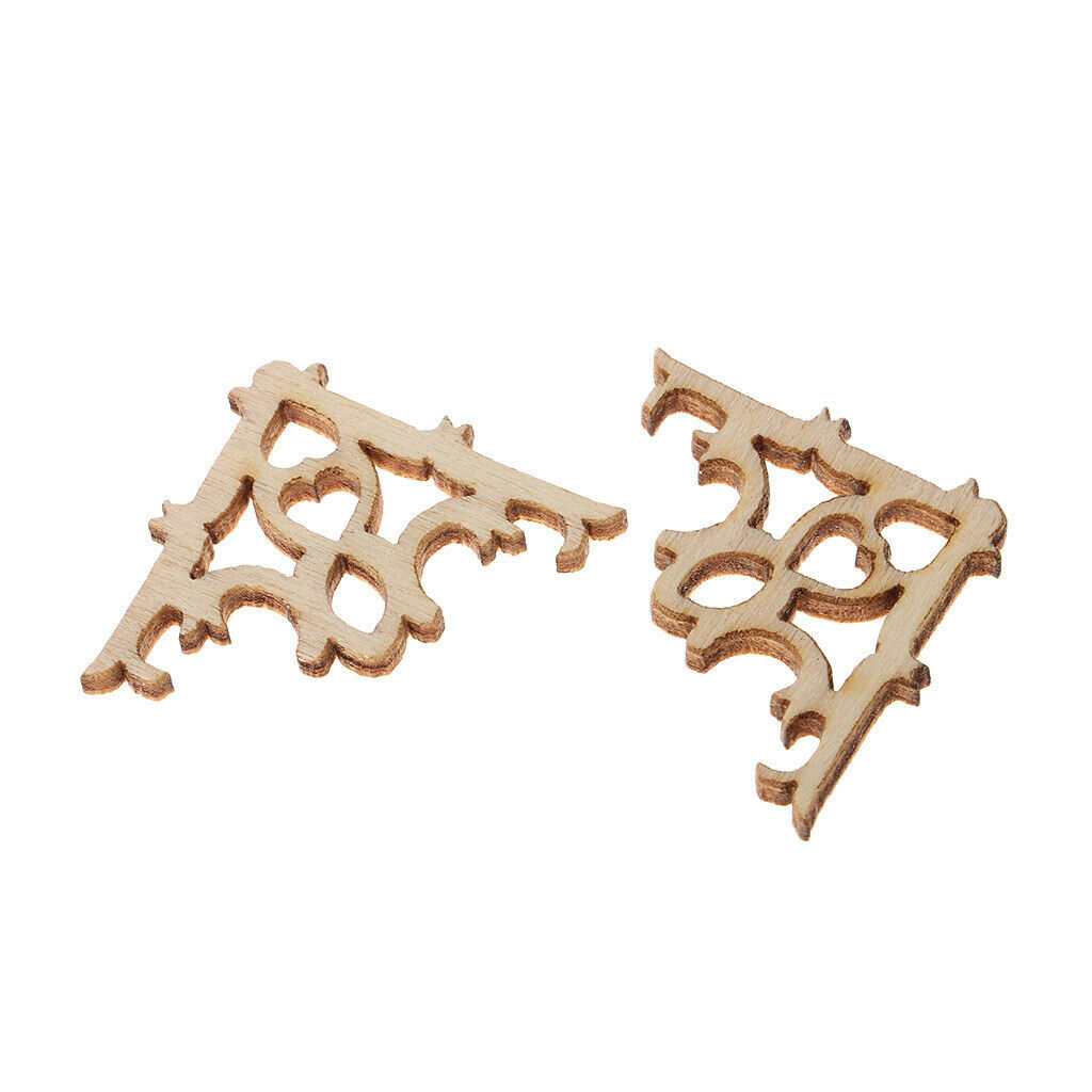 100pcs Hollow Wooden Flower Embellishments Craft Unfinished Wood Chips Craft