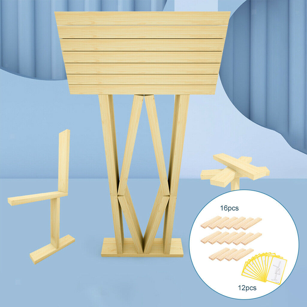 16x Classic DIY Wooden Building Blocks Table Game Creative Toys Baby Blocks