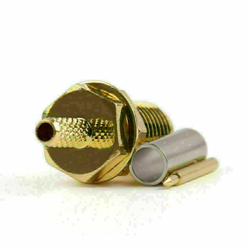 10Pcs Connector RP-SMA Female Jack Bulkhead Crimp RG174 RG316 LMR100 Cable CN