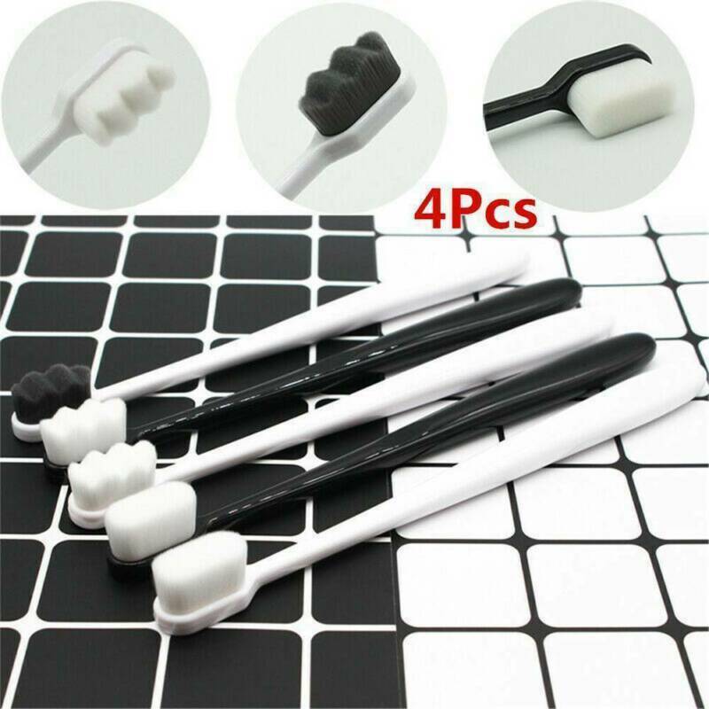 4pcs Super-Soft Toothbrushes For Sensitive Gums Micro-Nano Manual Toothbrush Set