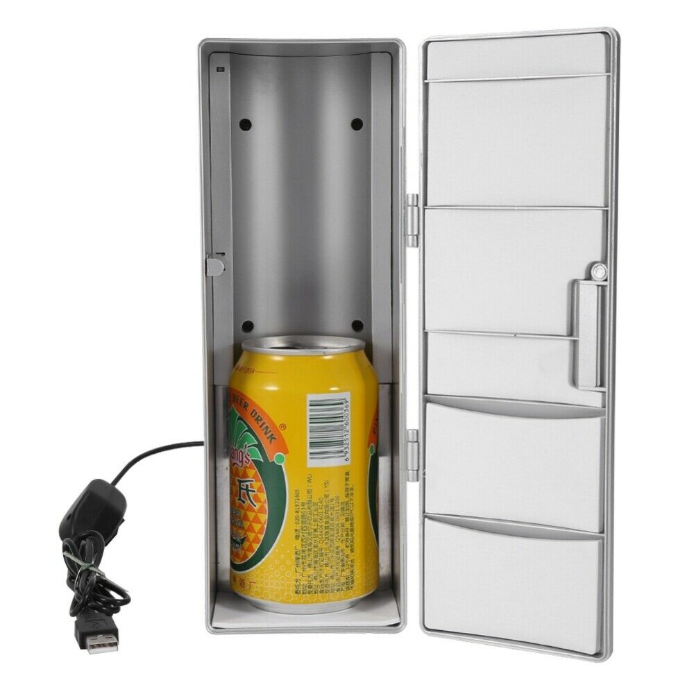 2 In 1 Desktop Mini Fridge USB Gadget Beverage Cans Cooler Warmer Refrigerator