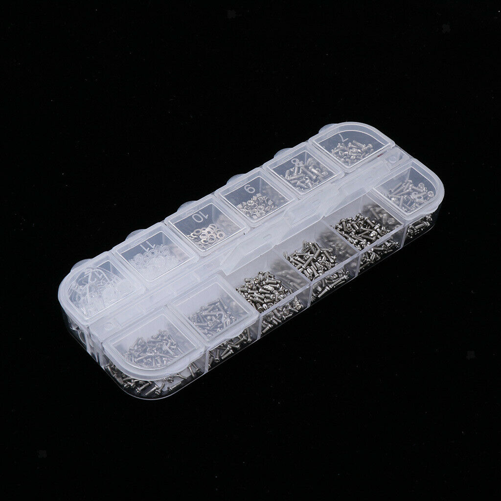 1100pcs Eyeglass Screws Nuts Screwdriver Tweezers Glasses Repair Tool Kit