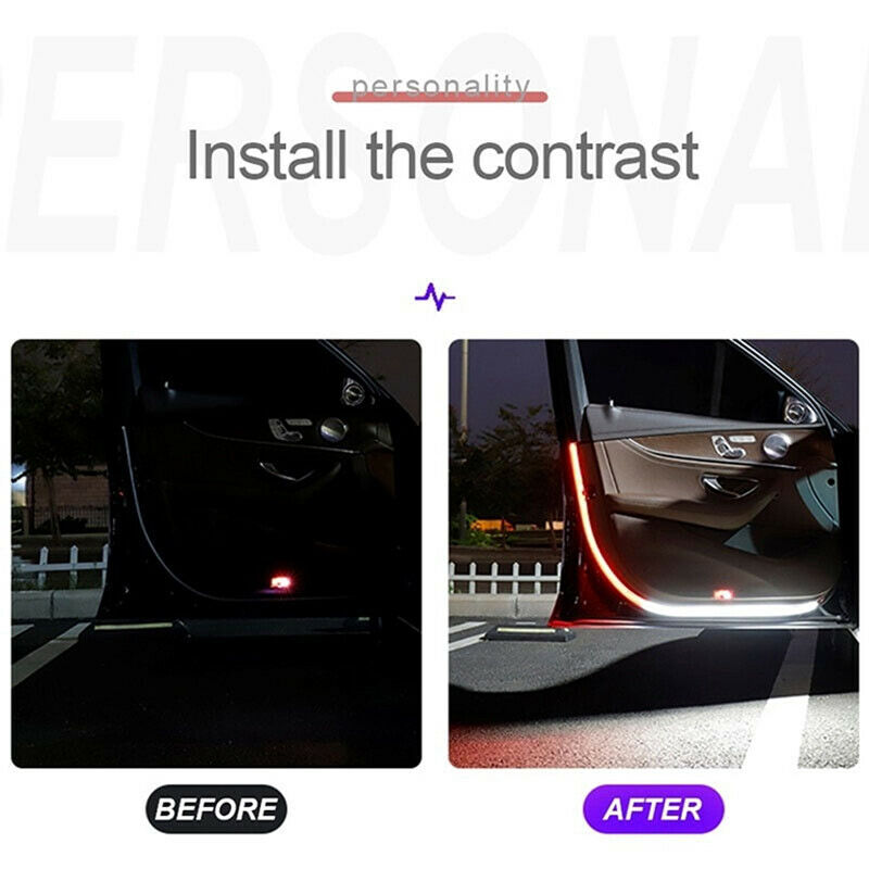 2X Anti-collision Car Door Strip Opened Warning Lamp Flashing Signal LED LigBDA