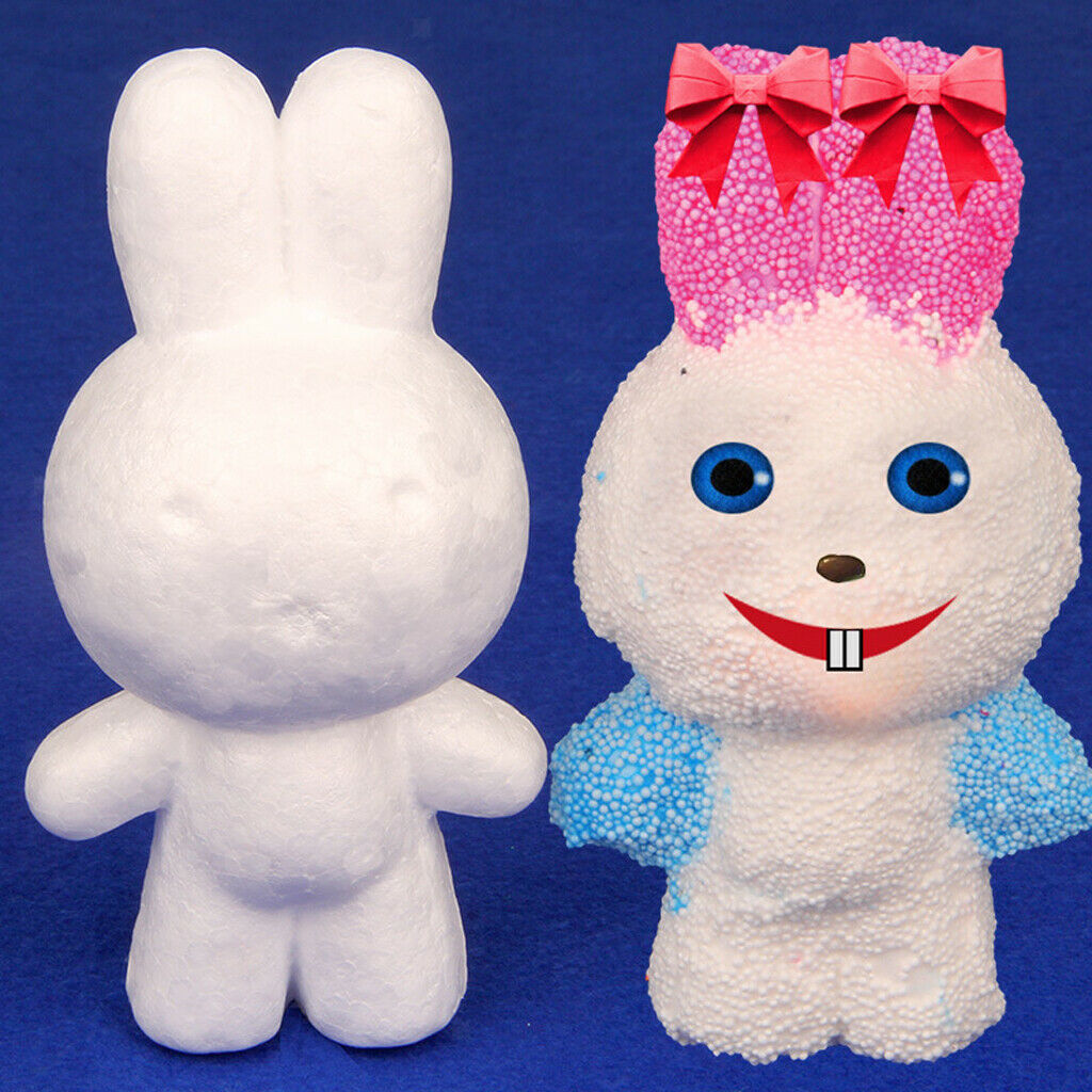 2pcs Craft Foam Rabbit - Bunny-Shaped Polystyrene Foam for Arts and Craft Use -