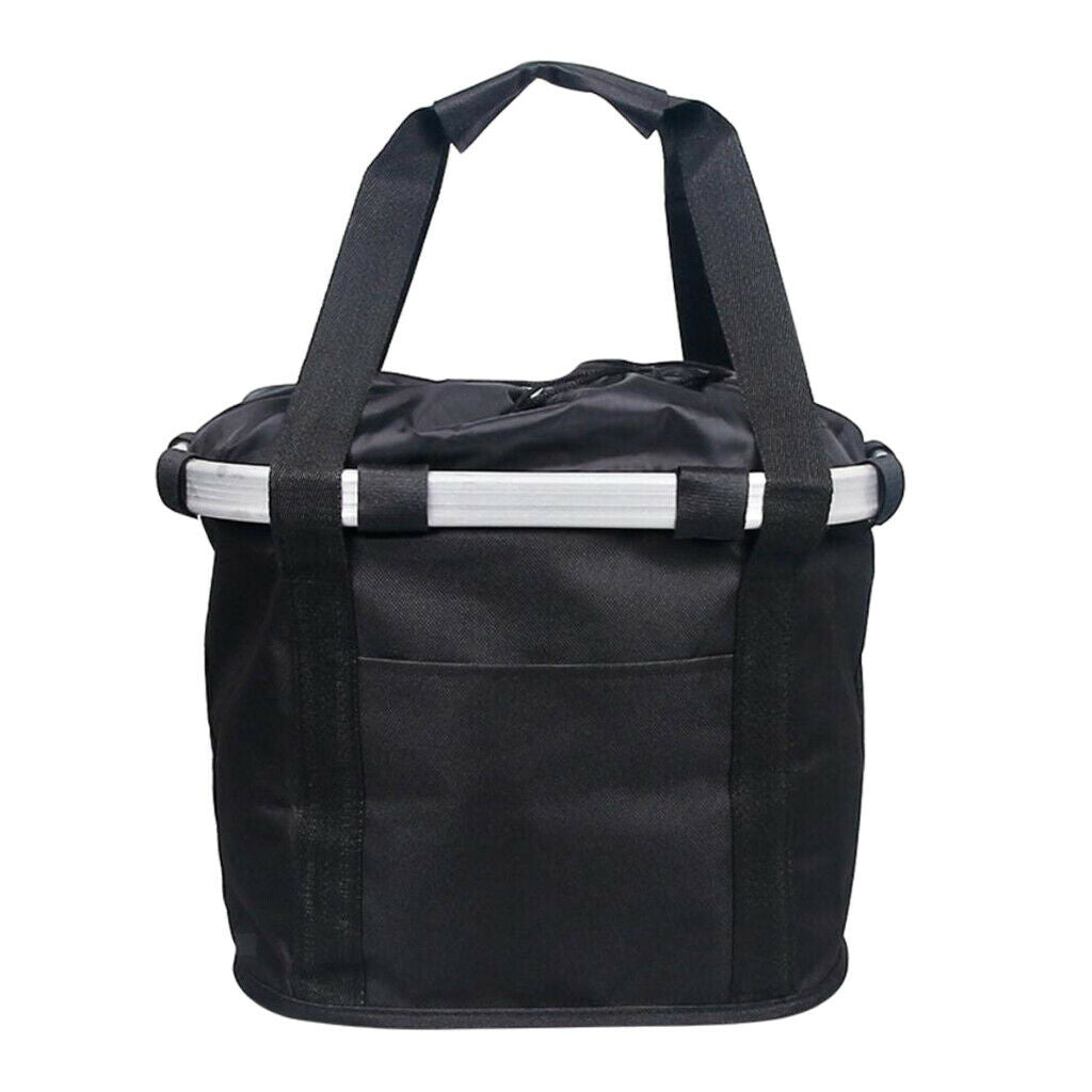 Portable Bike Front Basket Small Metal Frame Bicycle Storage Bag Outdoor