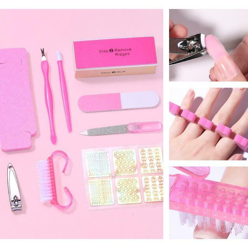 9pcs/Set Nails Accesories Tools Kit Clipper Nail Cutter File Buffer Cuticle