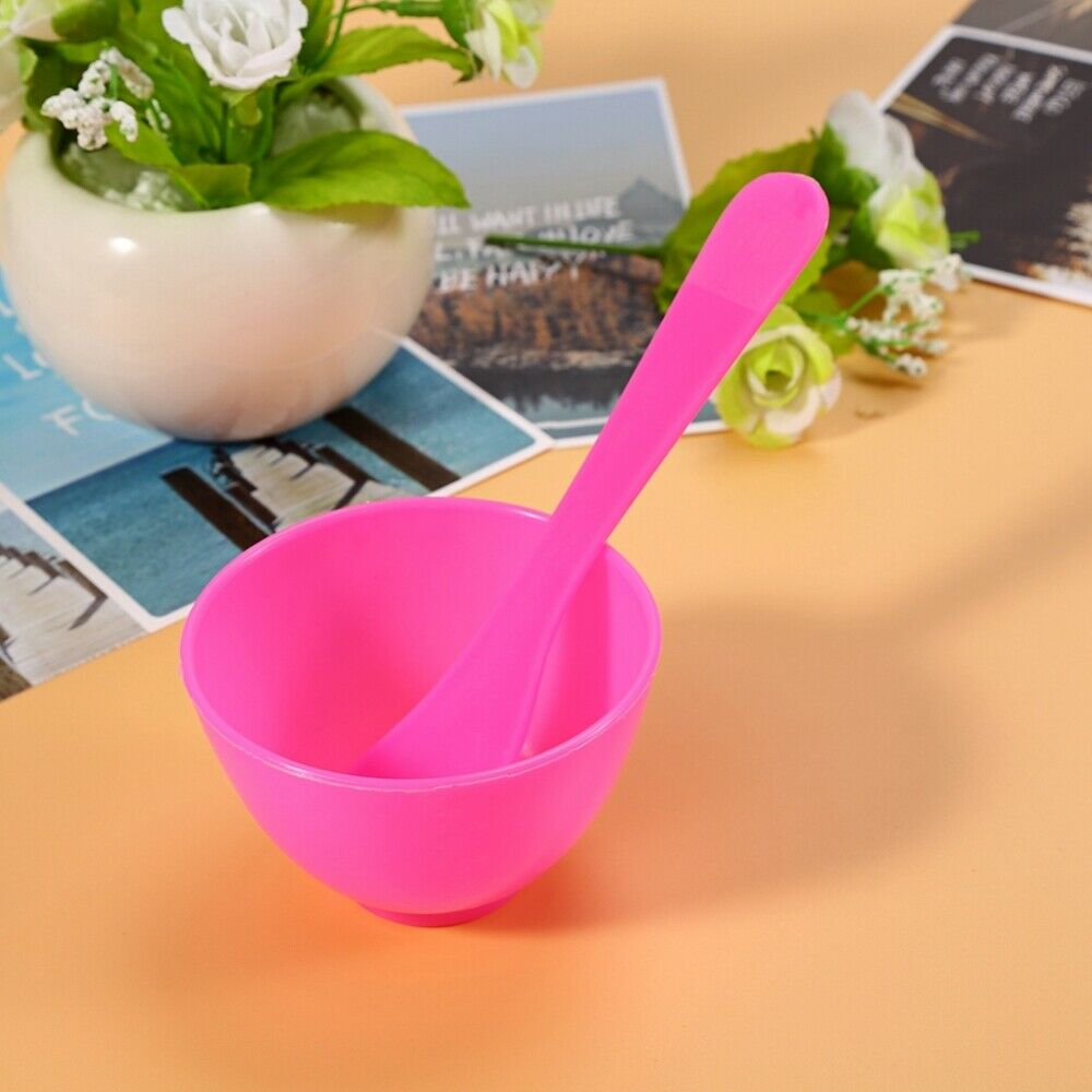 DIY Beauty Masks Bowl Cosmetic Mixing Spoon Brush Kit w/ Make Up Brushes 4 IN 1