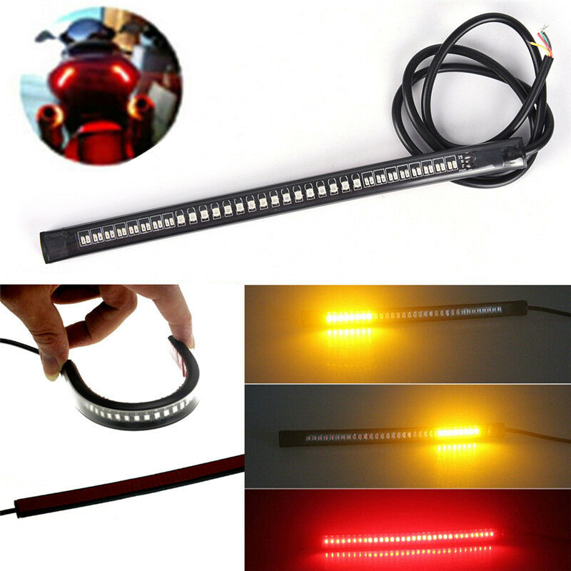 led motorcycle atv tail brake stop turn signal strip light waterproof lam.l8