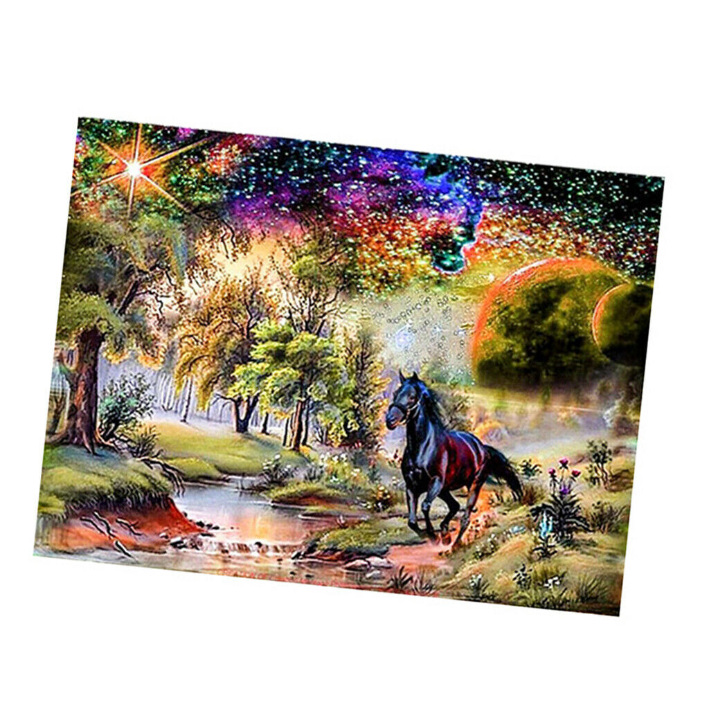 Full Drill 5D Diamond Painting Animals Horse Landscape Cross Stitch Decor