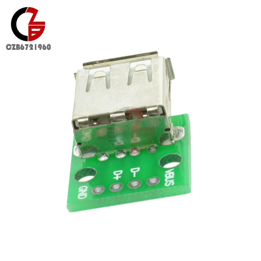 5PCS Female A Type USB to DIP 2.54MM PCB Board Adapter Converter for Arduino