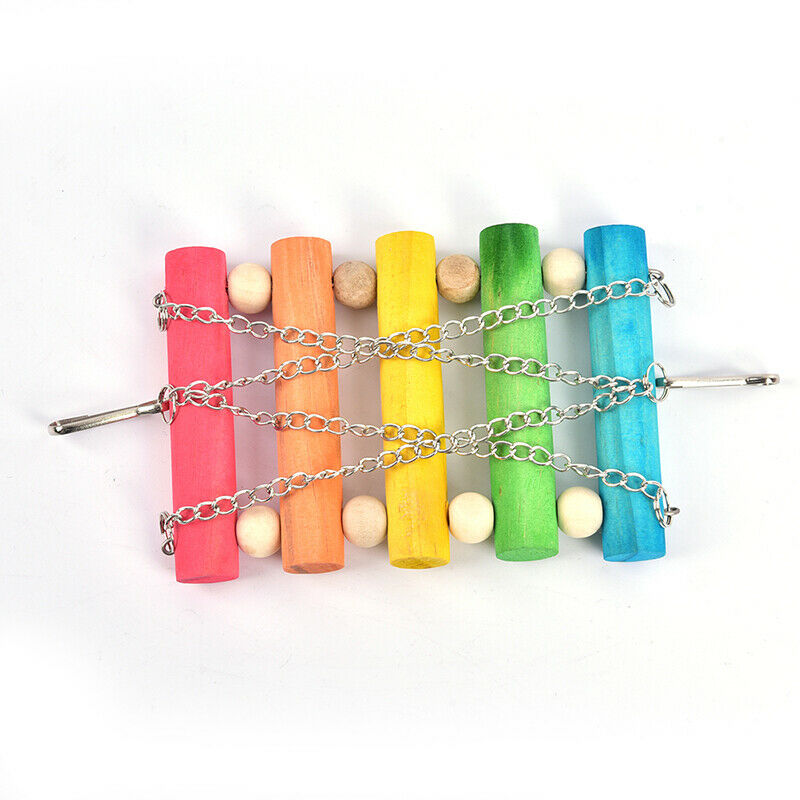 Bird Hanging Swing Toys Wood Parrot Parakeet Perches Finches Pets Access*.l8