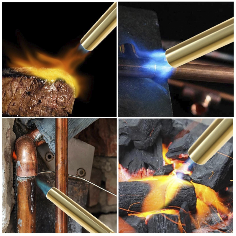 Blow Torch Butane Gas Flamethrower Burner Welding Manual Ignition Soldering BBQ