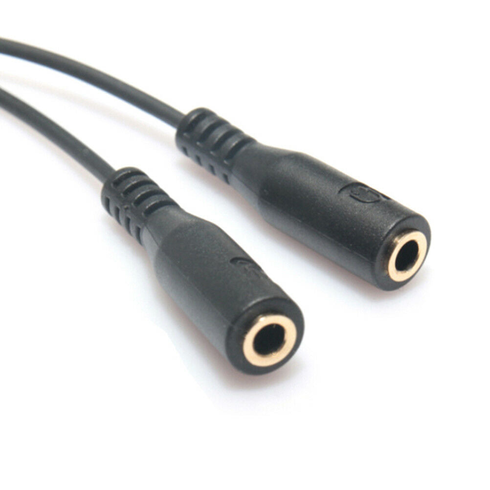 1Pc 3.5mm stereo audio male to 2 female headset mic splitter cable adapte.l8