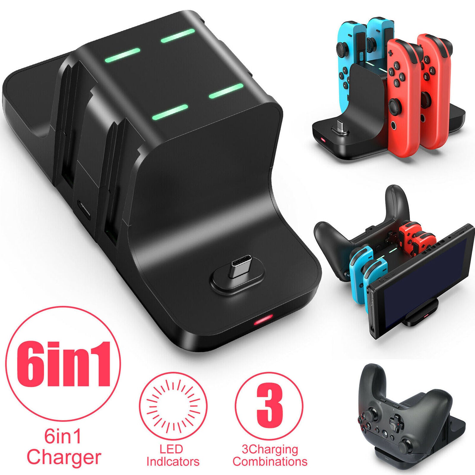 For Nintendo Switch Charging Dock Station Pro Controller Charger Stand