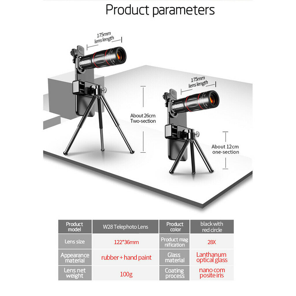 28X Optical Zoom HD Telescope Camera Lens   For Universal Mobile Phone
