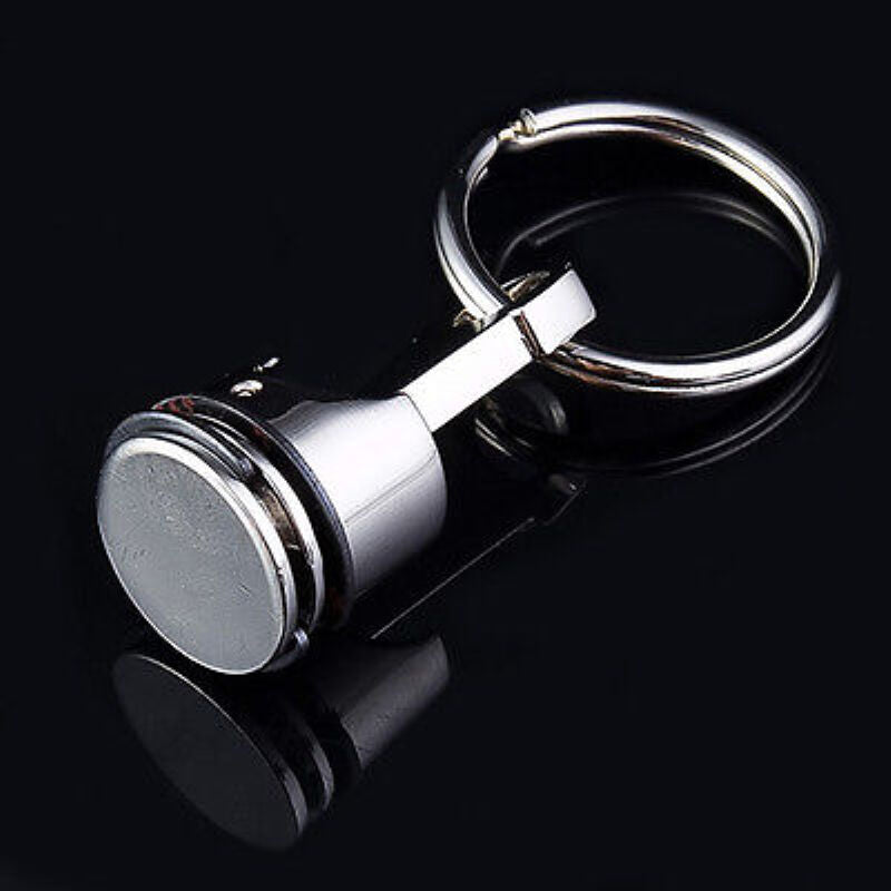 1pc Cute Car Metal Piston Keychain Keyfob Engine Fob Key Chain Ring Keyring