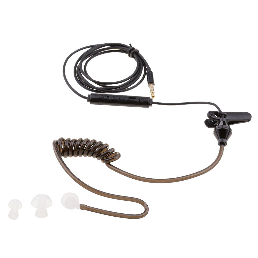 Anti-Radiation Mono Earphones 3.5mm Stereo Acoustic Tube Earpiece Earbuds