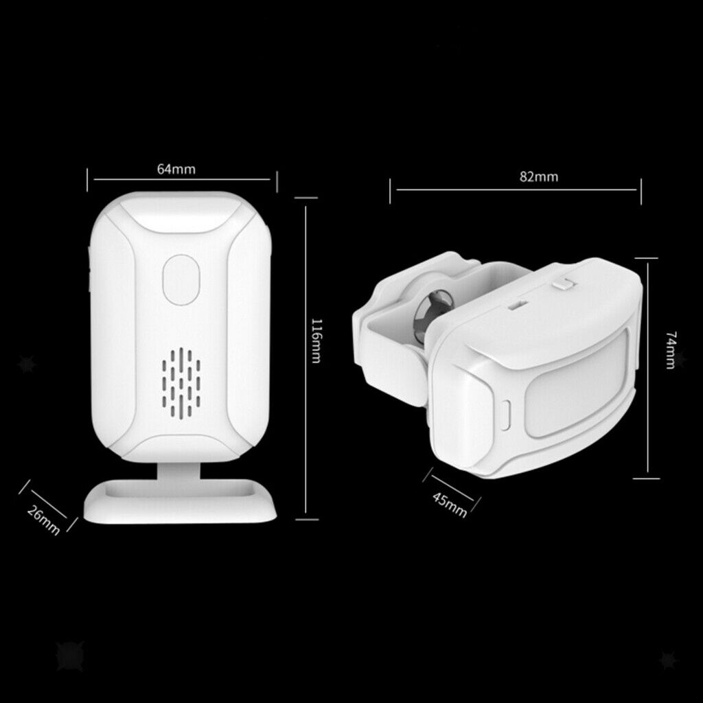 2-in-1 Welcome Chime Doorbell Wireless Monitor Sensor Detector Entry Alarm