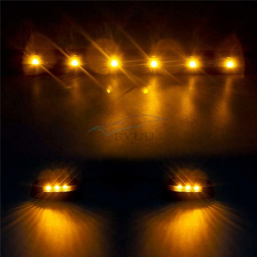 3PC 3000K Amber Cab Roof Marking Lights For Chevrolet GMC 2500HD 3500HD 07-up