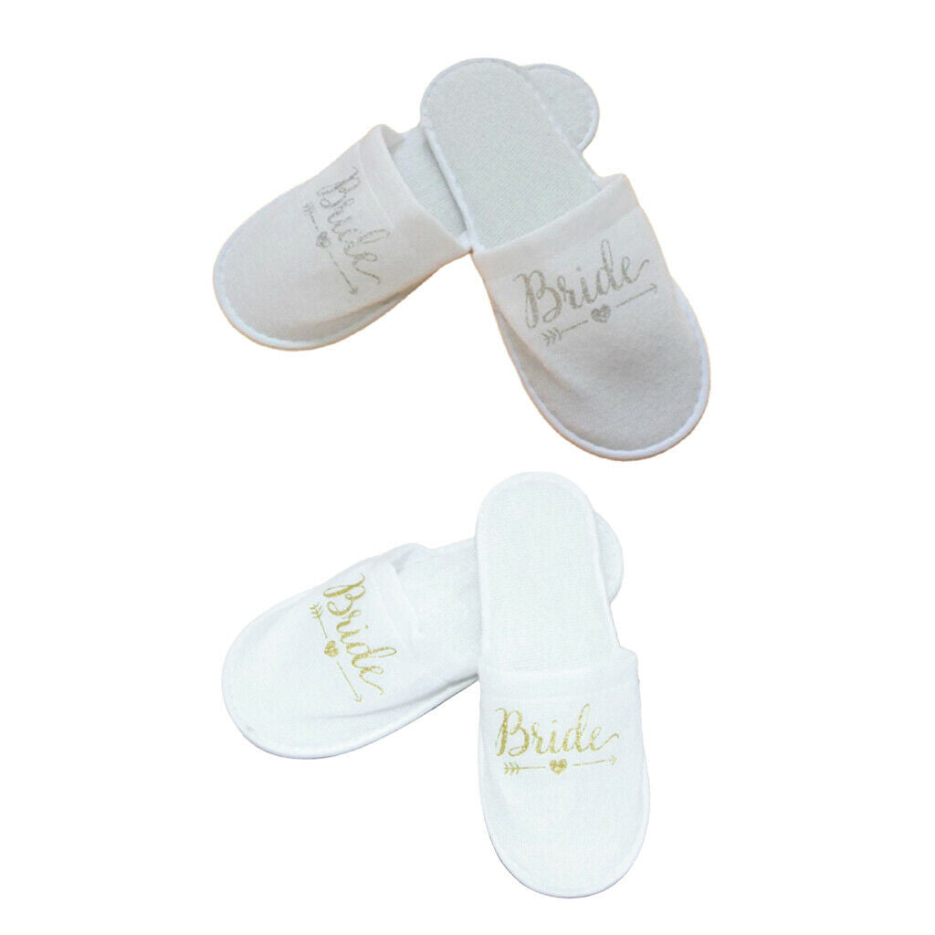 2-Pairs Lightweight Disposable Close Toe Wedding Bride Slippers Party Favor