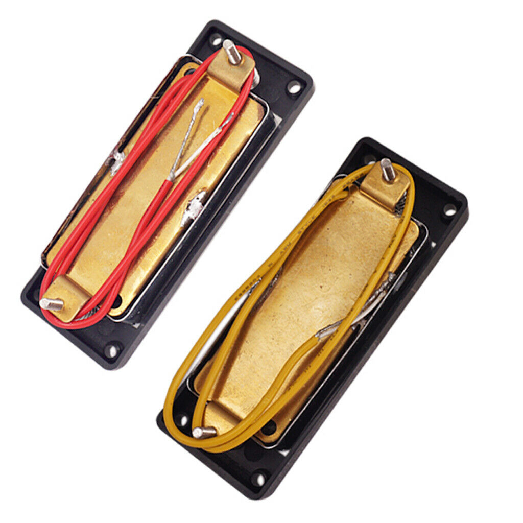 Set of 2 mini humbucker pickups for 4-string electric bass guitar parts