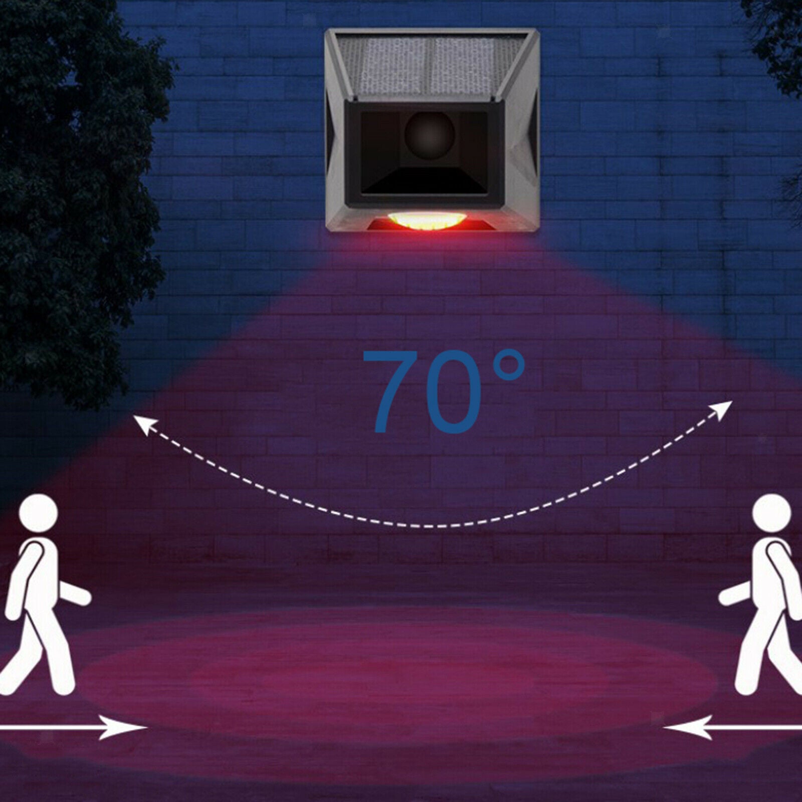 Waterproof Garden Solar LED Alarm Light Strobe Lamp Remote Control Outdoor