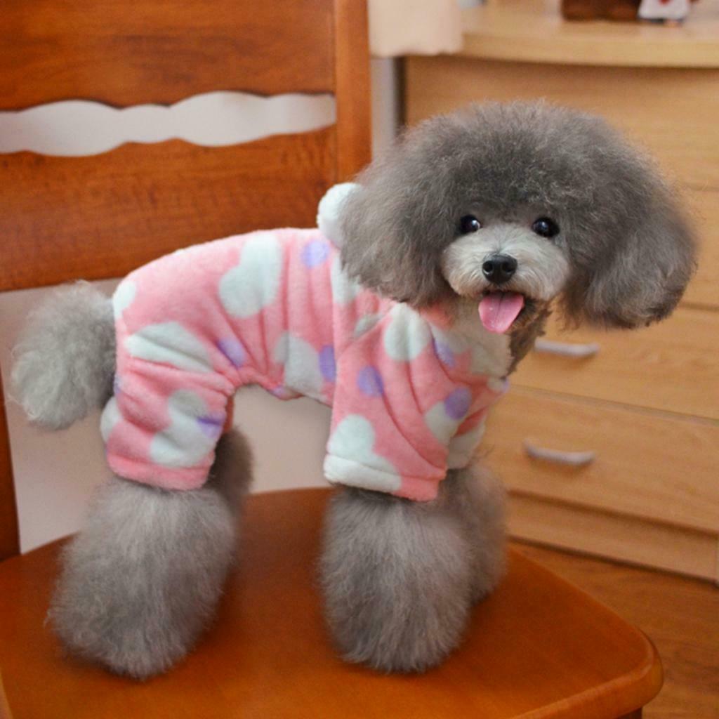 Super Warm Pet Dog Hoodie Puppy Sweater Sweatshirt Winter Clothes Pink - S