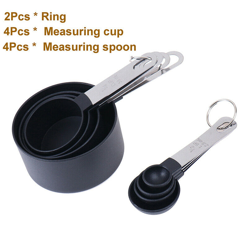 8Pcs/set Stainless Steel Measuring Cups and Spoons Set Kitchen Baking Gadget DD