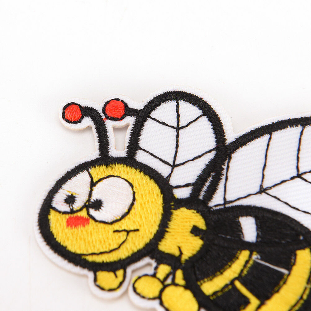 bee embroidered sew iron on patches set badge bag fabric applique craft DIY Tt