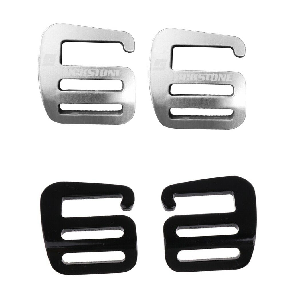 4 Pieces 1 '' G Hooks Outdoor Webbing Buckle for Backpack Strap 25mm Black