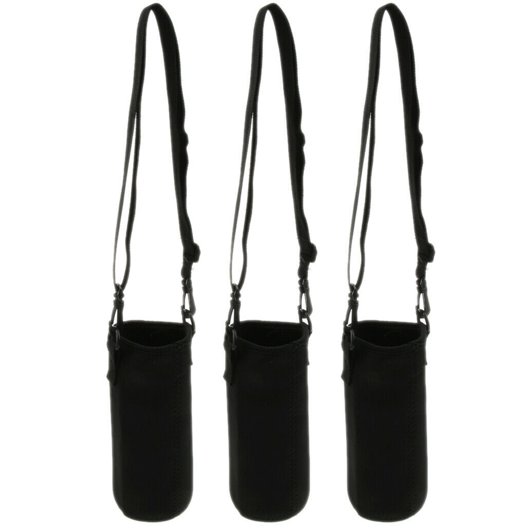 3x Water Bottle Carrier Insulated Cover Bag Pouch Holder with Shoulder Strap 1L