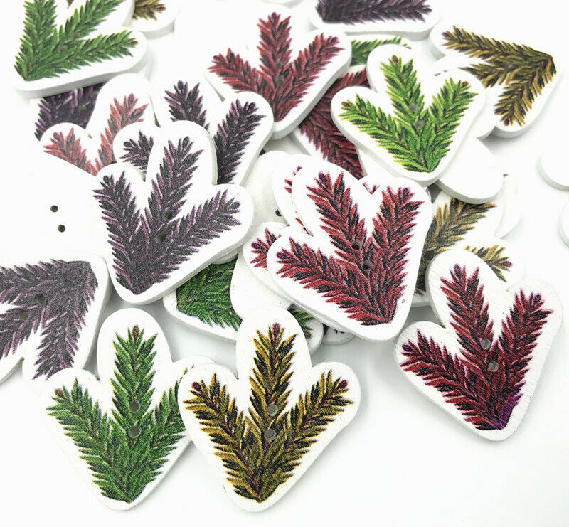 40pcs Grass Wooden Button Sewing crafts scrapbooking DIY accessories 36mm