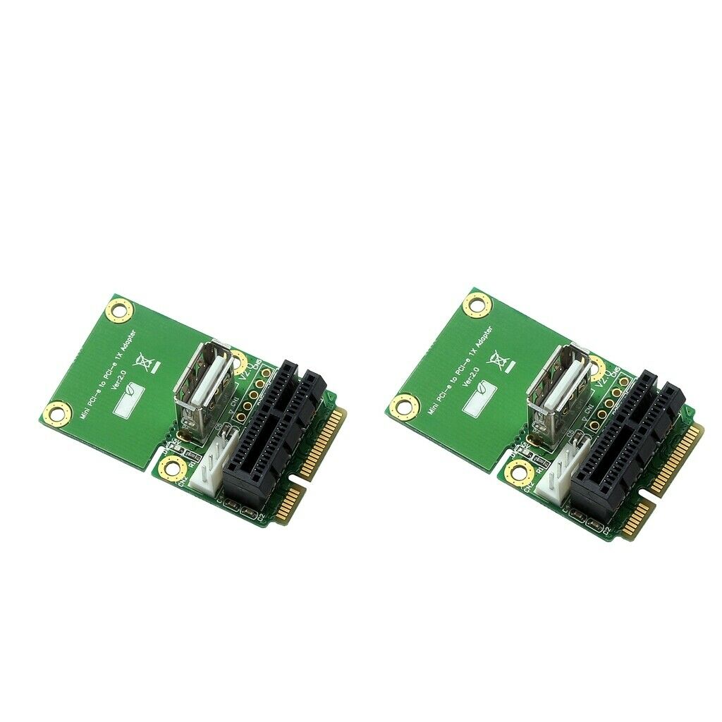 2x Mini PCIe To PCI 1X Slot Riser Card Expansion Support Full/Half Size