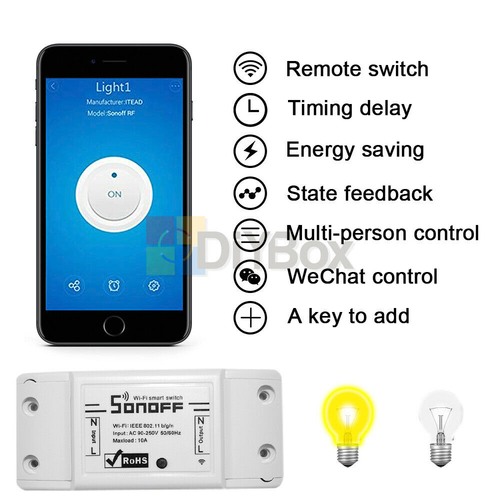 90V-250V AC Sonoff WiFi Wireless Smart Switch Module ABS Shell Home DIY Android