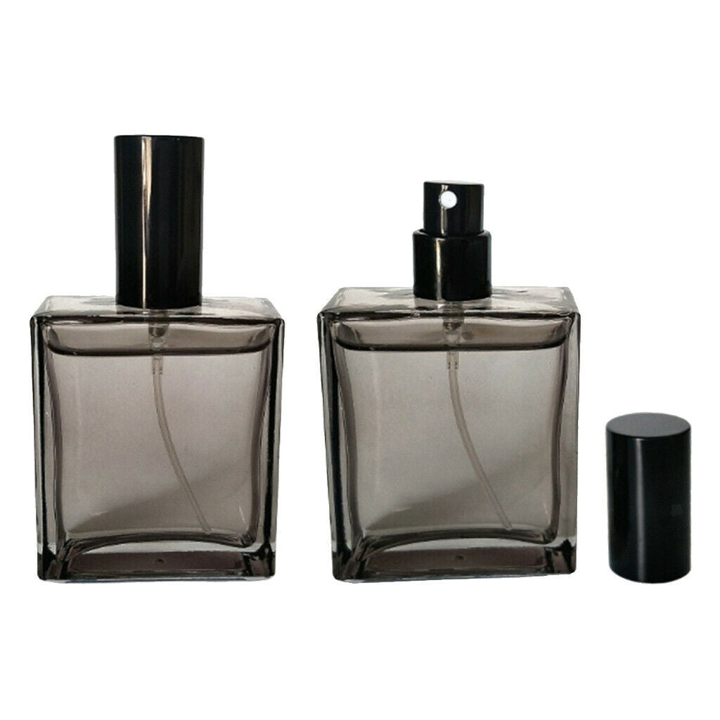 2 lot Leakproof Empty Perfume Bottle Sprayer Container for Men Gray 1.7oz