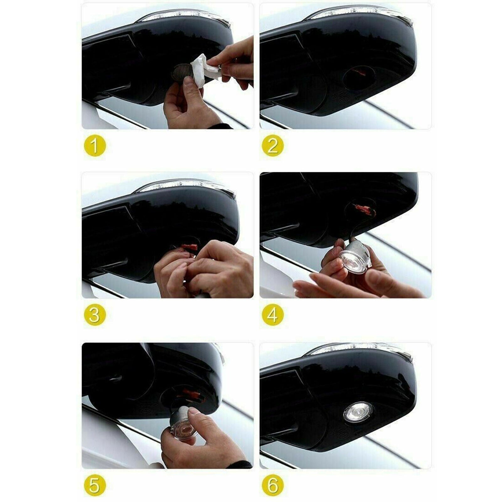 LED Side Rear View Mirror Puddle Lights For Ford Focus F150 Raptor Edge Fusion