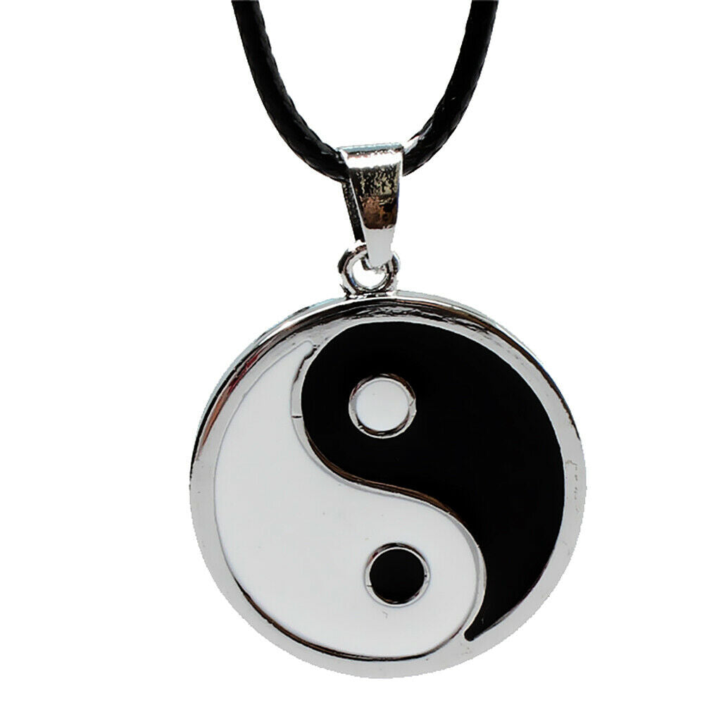 Stainless Steel Yin Yang Tai Chi Pendulum PU Leather Link