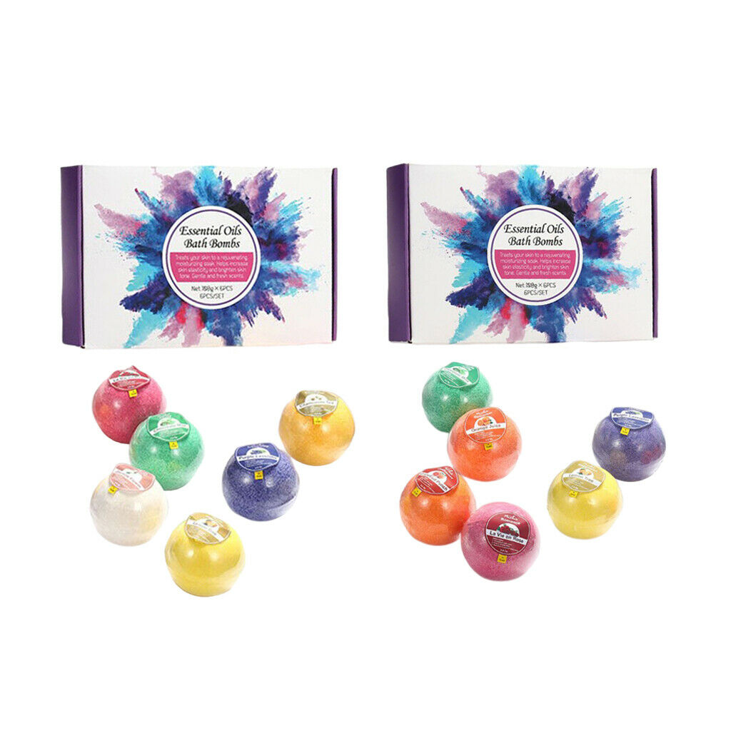 6 Pcs Bath Salt Bombs Balls Set for Bubble Spa Bath Moisture Body Scrub 01