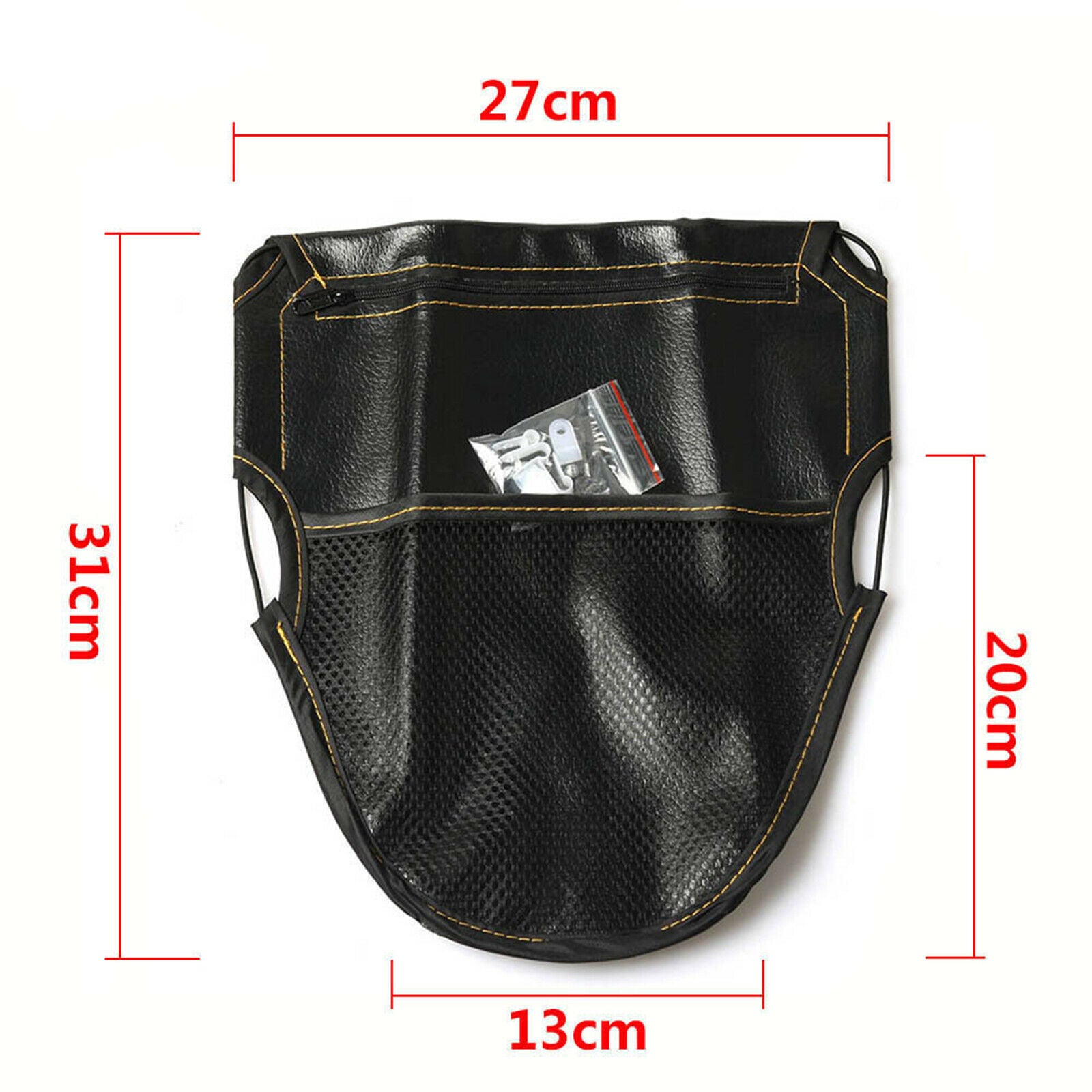 Black Motorbike Motorcycle Under Seat Cushion Storage Pouch Bag Case Durable