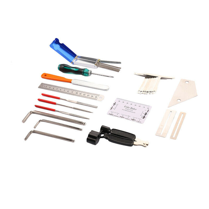 1set Guitar Tool Kit Repair Maintenance Tool String Action Ruler Measuring T^DD