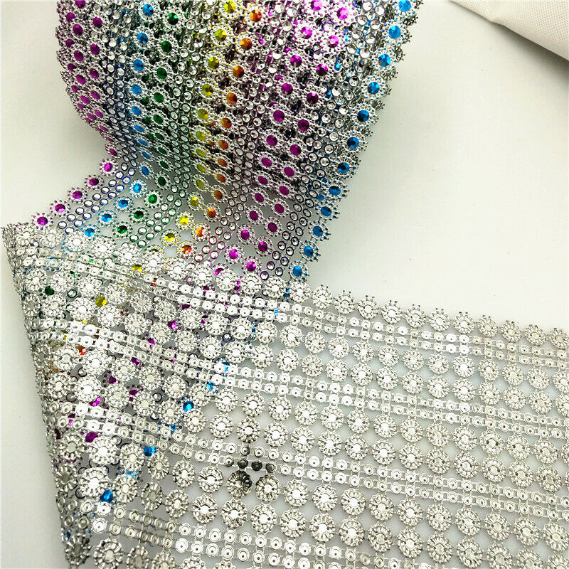 1yard Faux Rhinestone Diamond Chain Trim Ribbon Wedding Dress Decor DIY Crafts