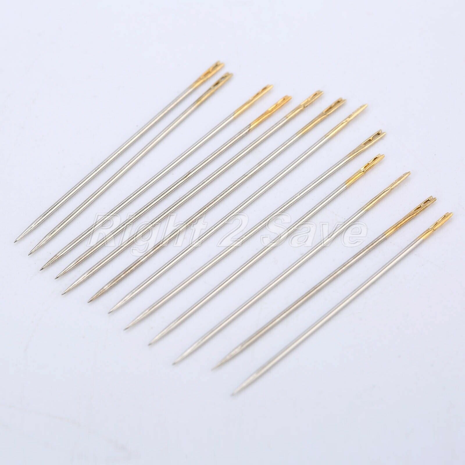 12Pcs Assorted Hand Sewing Needles Self Threading DIY Needlework Arts &Crafts