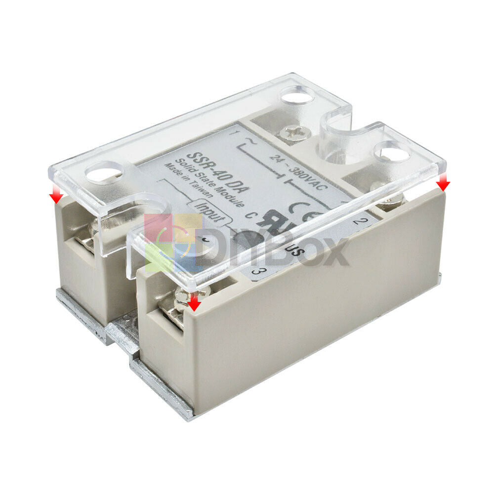 2x Transparent Clear Acrylic Cover for SSR Single Phase Solid State Relay Module